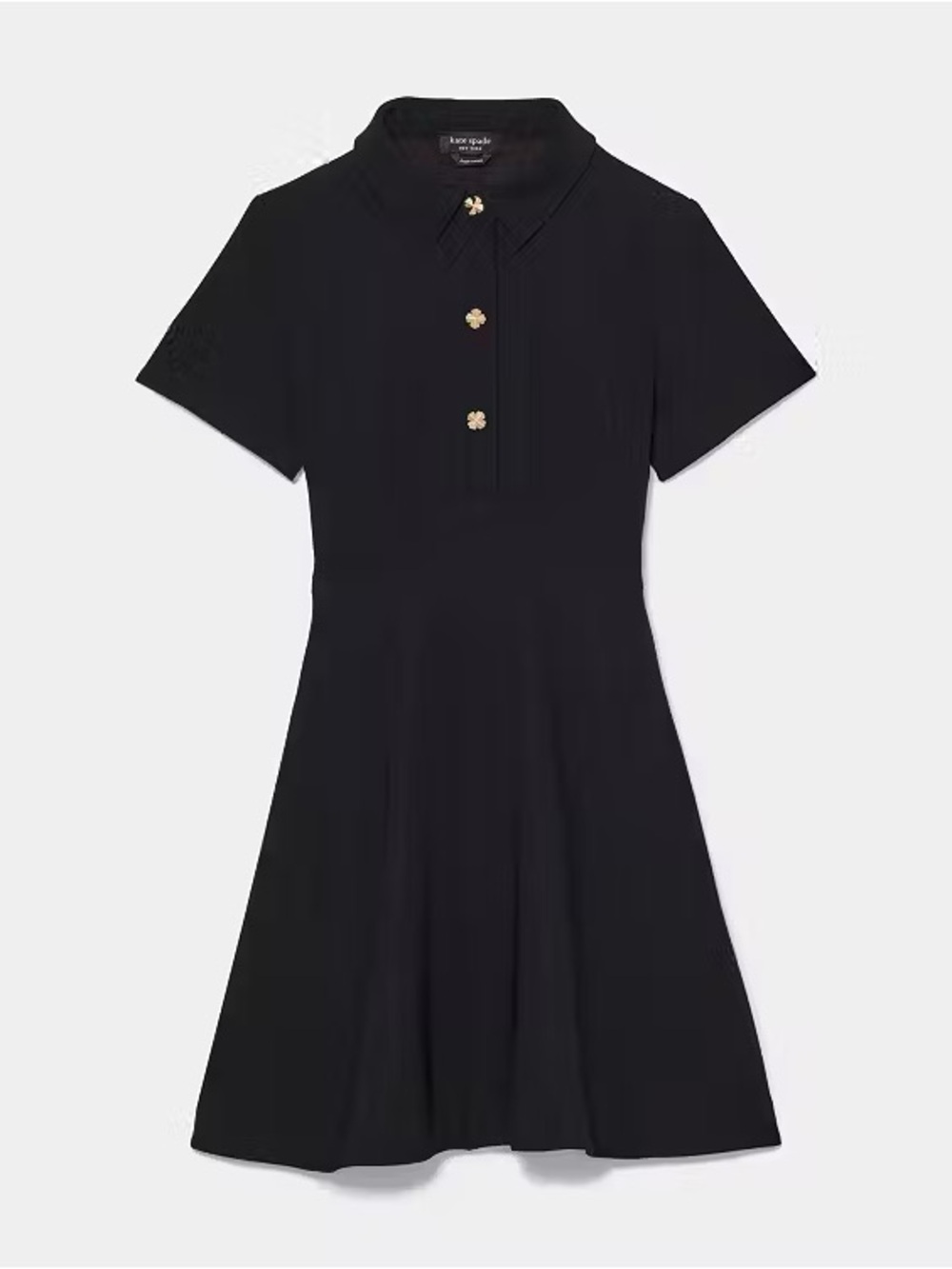 kate spade Black Polo Dress with Floral Gold Buttons